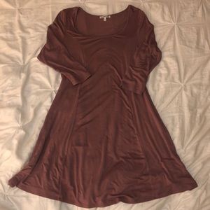 dusty rose half sleeve dress